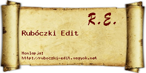 Rubóczki Edit névjegykártya