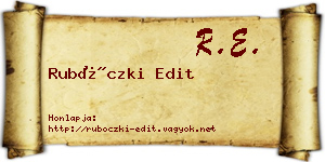 Rubóczki Edit névjegykártya